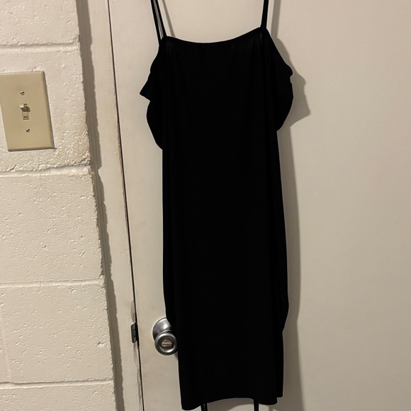 Chic Black Ruched Mini Dress - Picture 4 of 4